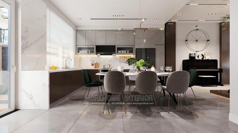 Mẫu tủ bếp gỗ công nghiệp hiện đại sang trọng cho nhà biệt thự Tủ bếp hiện đại đẹp